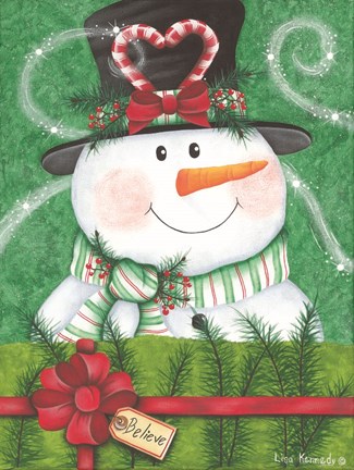 Framed Snowman Gift Print