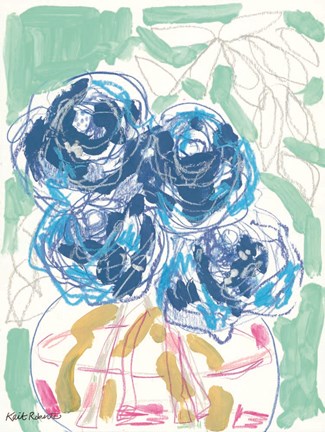 Framed Nightstand Blooms in Water Print