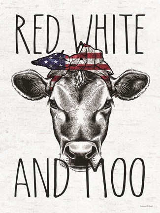 Framed Red, White and Moo Print