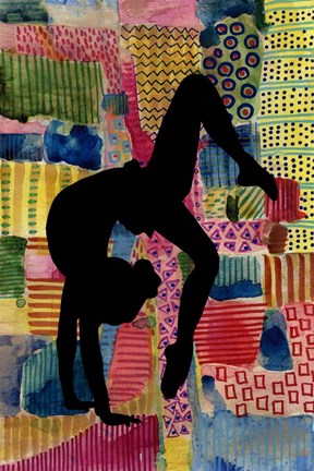 Framed Patchwork Athlete I Print