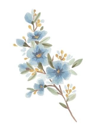 Framed Wildflower Sprig I Print