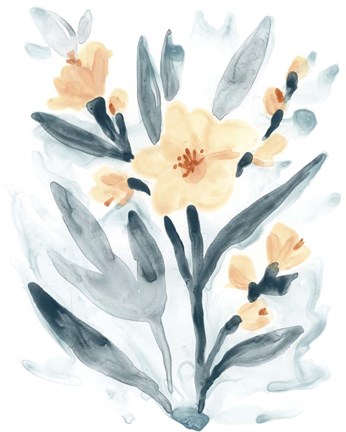 Framed Indigo &amp; Blush Bouquet II Print