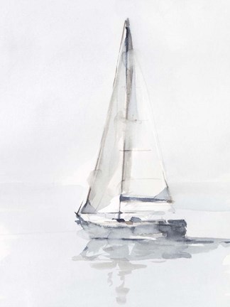 Framed Misty Harbor I Print