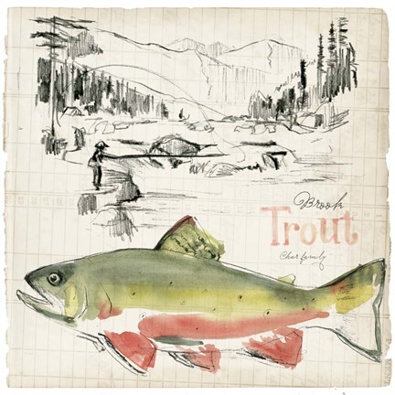 Framed Trout Journal II Print