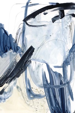 Framed Indigo Swash I Print