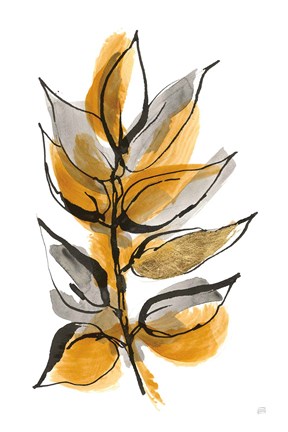 Framed Amber Leaves I Print