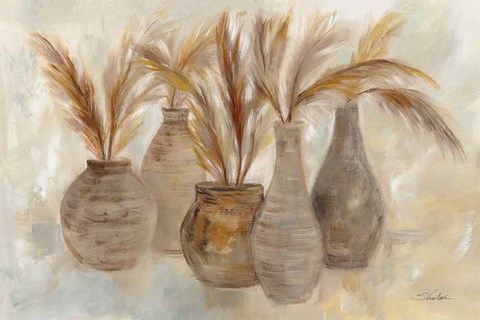 Framed Grasses and Baskets Print