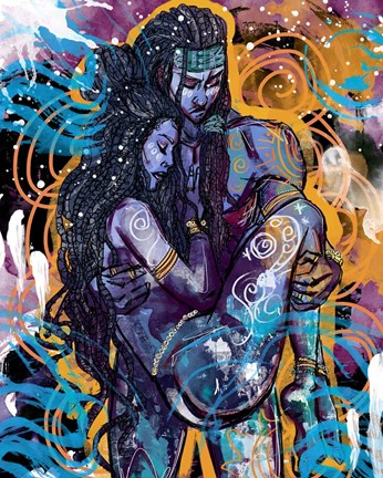 Framed Moon and Sun Print