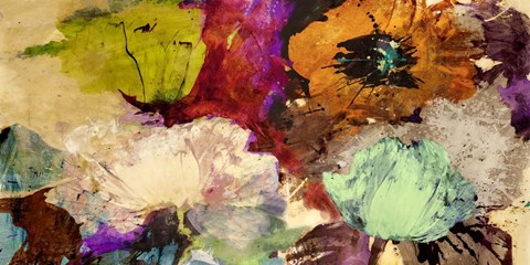 Framed Floating Flowers (detail) Print