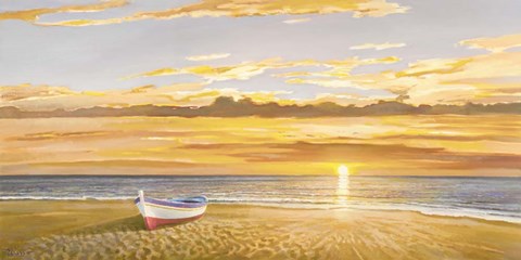 Framed Tramonto sulla Battigia Print