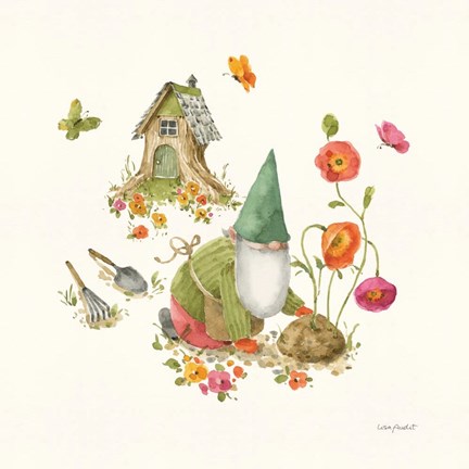 Framed Garden Gnomes IX Print