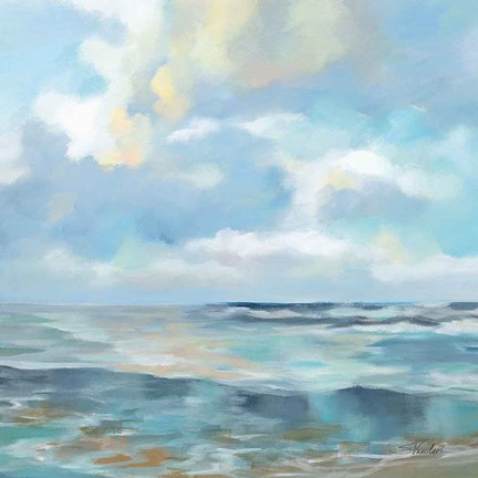 Framed Summer Clouds Light Sq Print