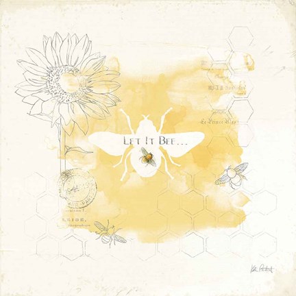 Framed Bee and Bee VII Honeycomb Print