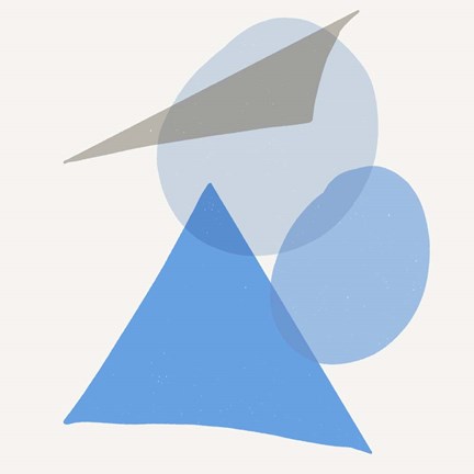 Framed Mindful Blue I Print