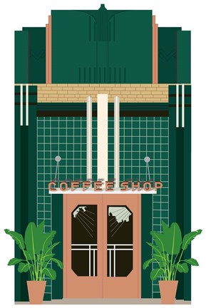 Framed Coffee Shop Print