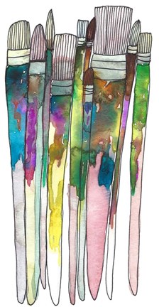Framed Paint Brushes Print