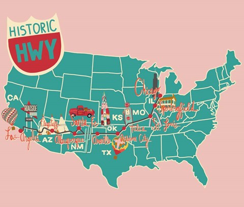 Framed Roadtrip Map Print