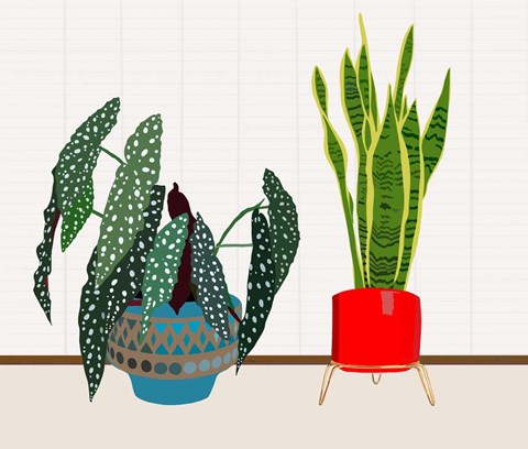 Framed Potted Plant Friends I Print