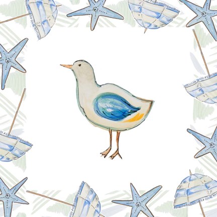 Framed Birds On The Beach II Print