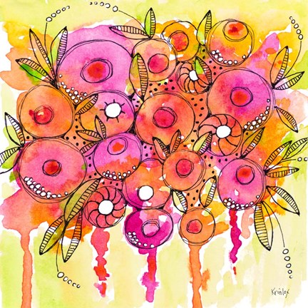 Framed Floral Wash Print