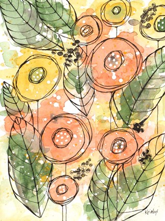 Framed Warm Florals Print