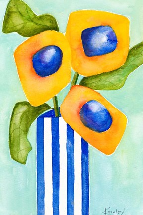 Framed Yellow Arrangement Print