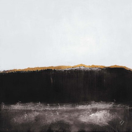 Framed Noir Clouds of Neptune with Gold Print