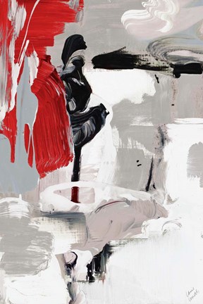 Framed Splash of Red I Print