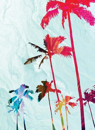 Framed Colorful Palms Print