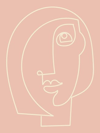 Framed Figure Line Woman on Blush Print