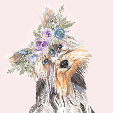 Framed Flower Crown Pet II Print