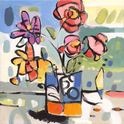 Framed Southern Florals I Print