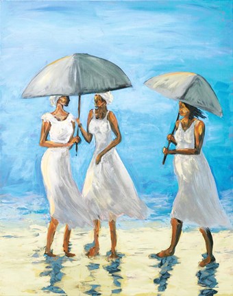 Framed Women on Beach II Print