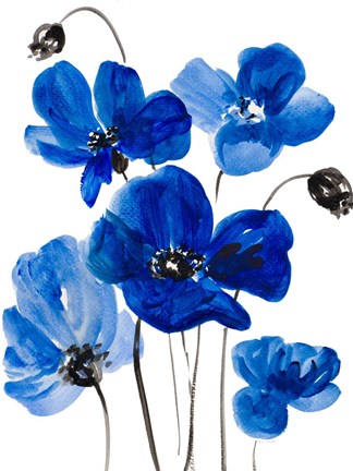 Framed Cobalt Garden II Print