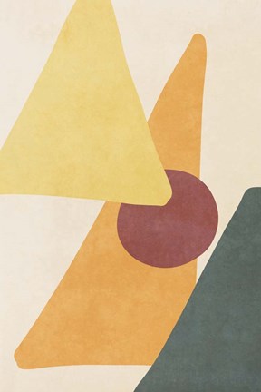 Framed Yellow Simple Shapes Print