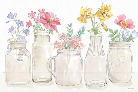 Framed Peaceful Petals I Print