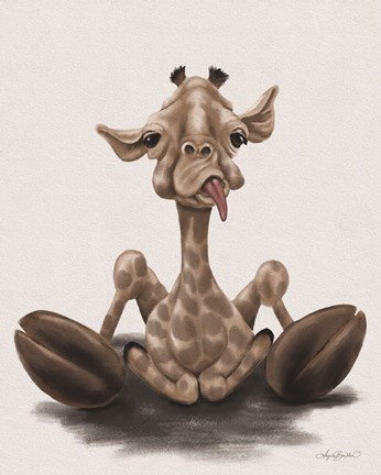 Framed Jeffrey the Giraffe Print