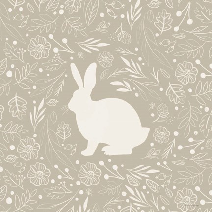 Framed Floral Rabbit Print