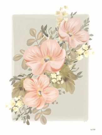 Framed Pink Poppy Sprig Print