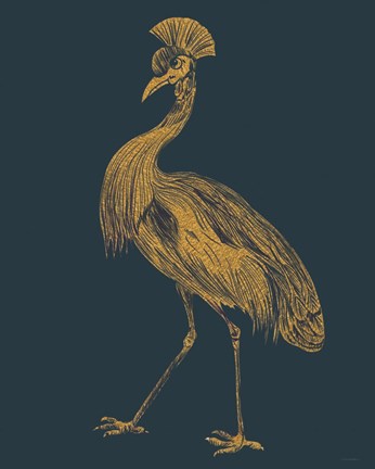 Framed Gilded Crane Print