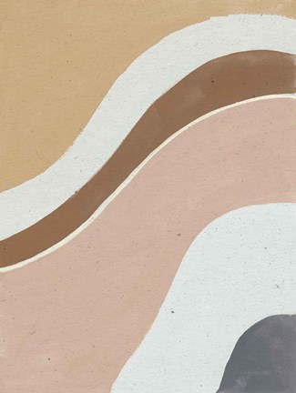 Framed Flowing II Neutral Print