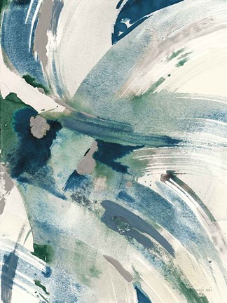 Framed Spontaneous I Sapphire Print