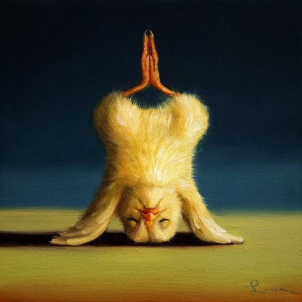 Framed Yoga Chick Lotus Headstand Print