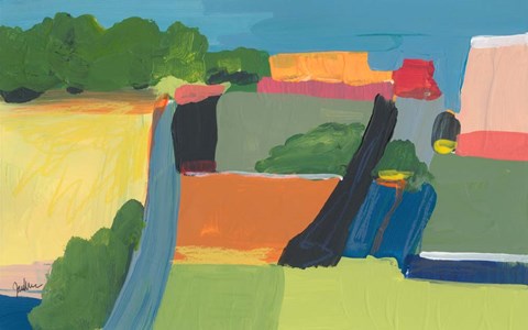 Framed Small Town On a Hill No. 1 Print