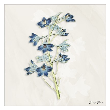 Framed Blue Botanical 3 Print