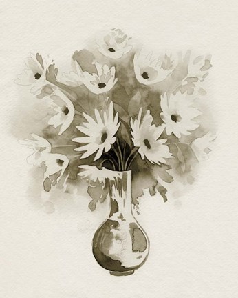 Framed Daisy Bouquet Sketch IV Print