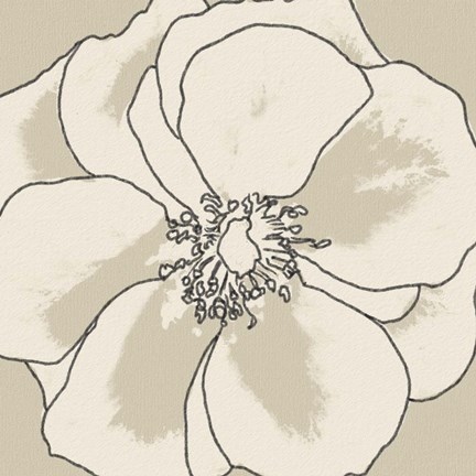 Framed Beige Blooms I Print