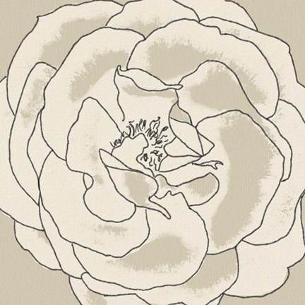 Framed Beige Blooms II Print