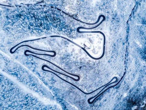 Framed Snow and Asphalt Print