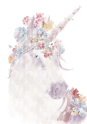 Framed Unicorn Floral Print